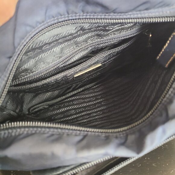Prada Buckle Messenger Bag Tessuto Small Navy Blue Authentic - Picture 11 of 15